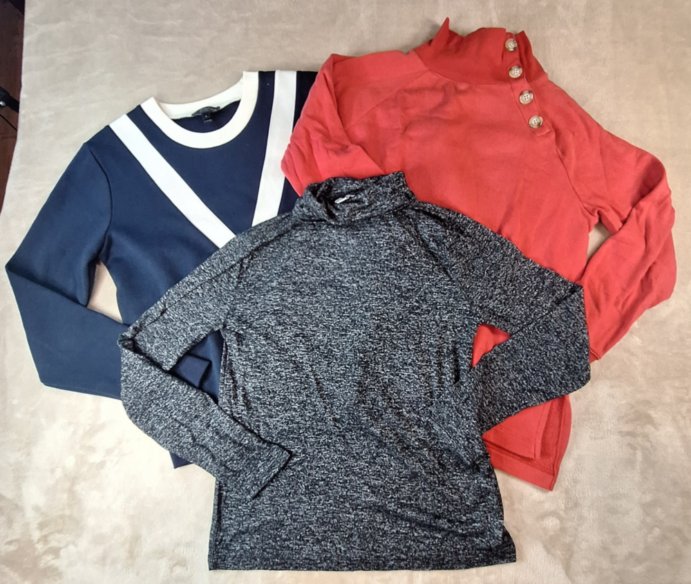 J. Crew Sweaters Womens Small Lot 3 Gray High Neck Red Mock Blue Bishop Jumper